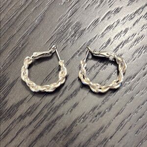 Timeless Silver Twisted Hoop Earrings